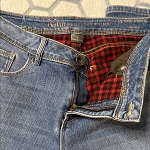 Natural Reflections Fleece-Lined Denim‎ Buffalo Plaid (Bass Pro Shops) Woman's 8